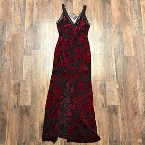 Black and Red Floral Maxi Dress